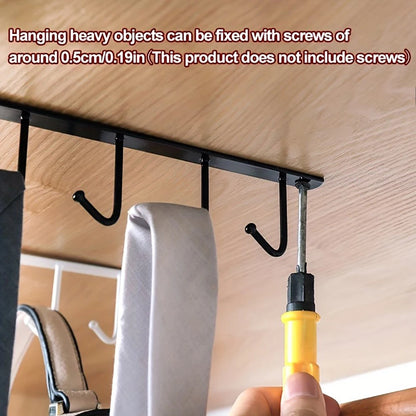 Cabinet Mug Hook – 6/12-Hook Hanging Cup Holder & Multifunctional Wardrobe Organizer for Space Saving