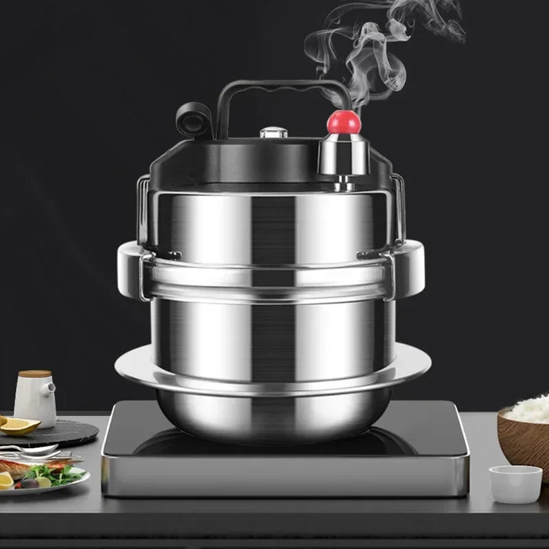 0.8-2L Outdoor Camping Small Pressure Cooker - 304 Stainless Steel Portable Rice Cooker for Kitchen Cooking