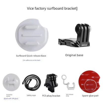 GoPro 13/12/11 Original Surfboard Base Bracket — Kayak & Paddleboard Mount for Insta360 Action 4 Accessories