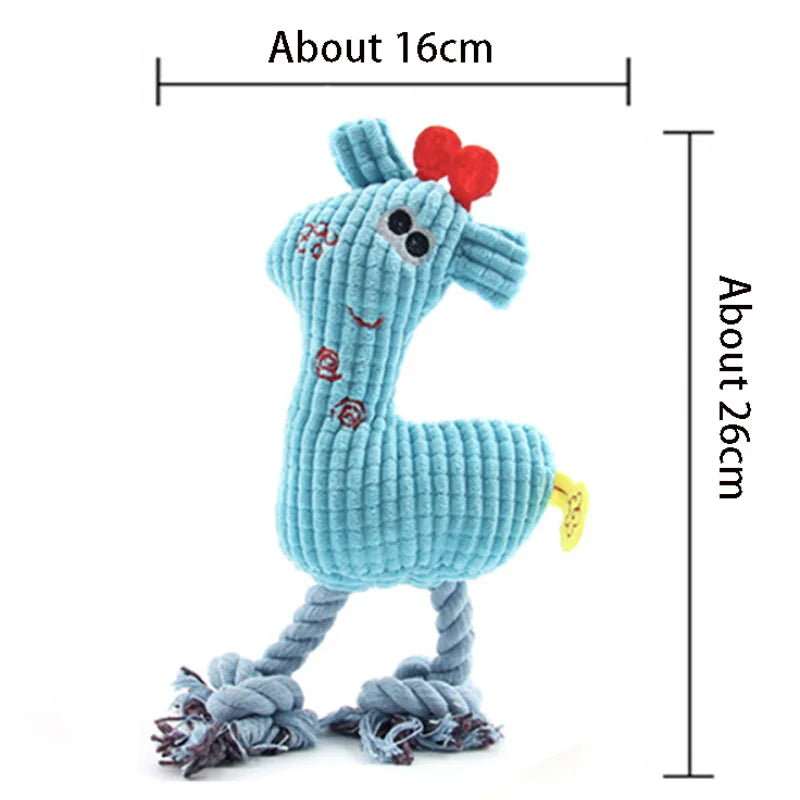 Plush Squeaky Dog Toy - Cute Donkey Teething & Interactive Training Toy for Small Dogs