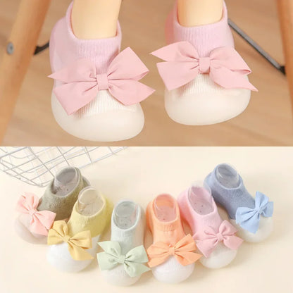 Newborn Baby Shoes — Embroidered Nonslip Socks & Soft Rubber Sole Booties for Boys & Girls