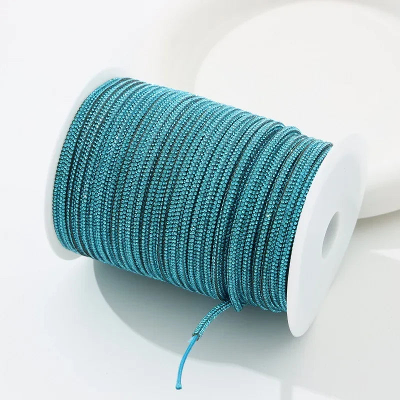 Rhinestone Cord Trim - 10-50 Yard Sparkling DIY Craft String for Clothing, Shoes, Bags & Wedding Decor