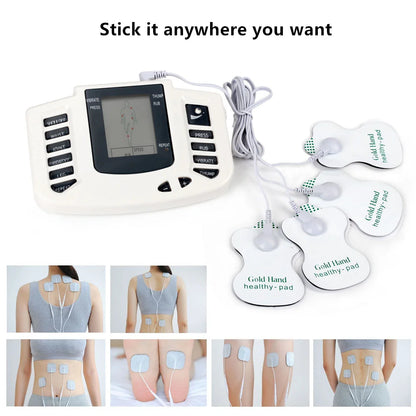 Full Body EMS Muscle Stimulator — Digital TENS Acupuncture Massager with 16 Pads and Meridian Therapy Set