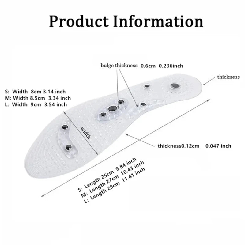 Magnetic Therapy Foot Massage Insoles – Acupressure Point Therapy for Men & Women