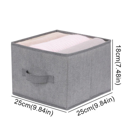 Cotton Linen Hanging Storage Bag with Drawers — Collapsible Wardrobe Organizer Box and Clothes Holder Shelves