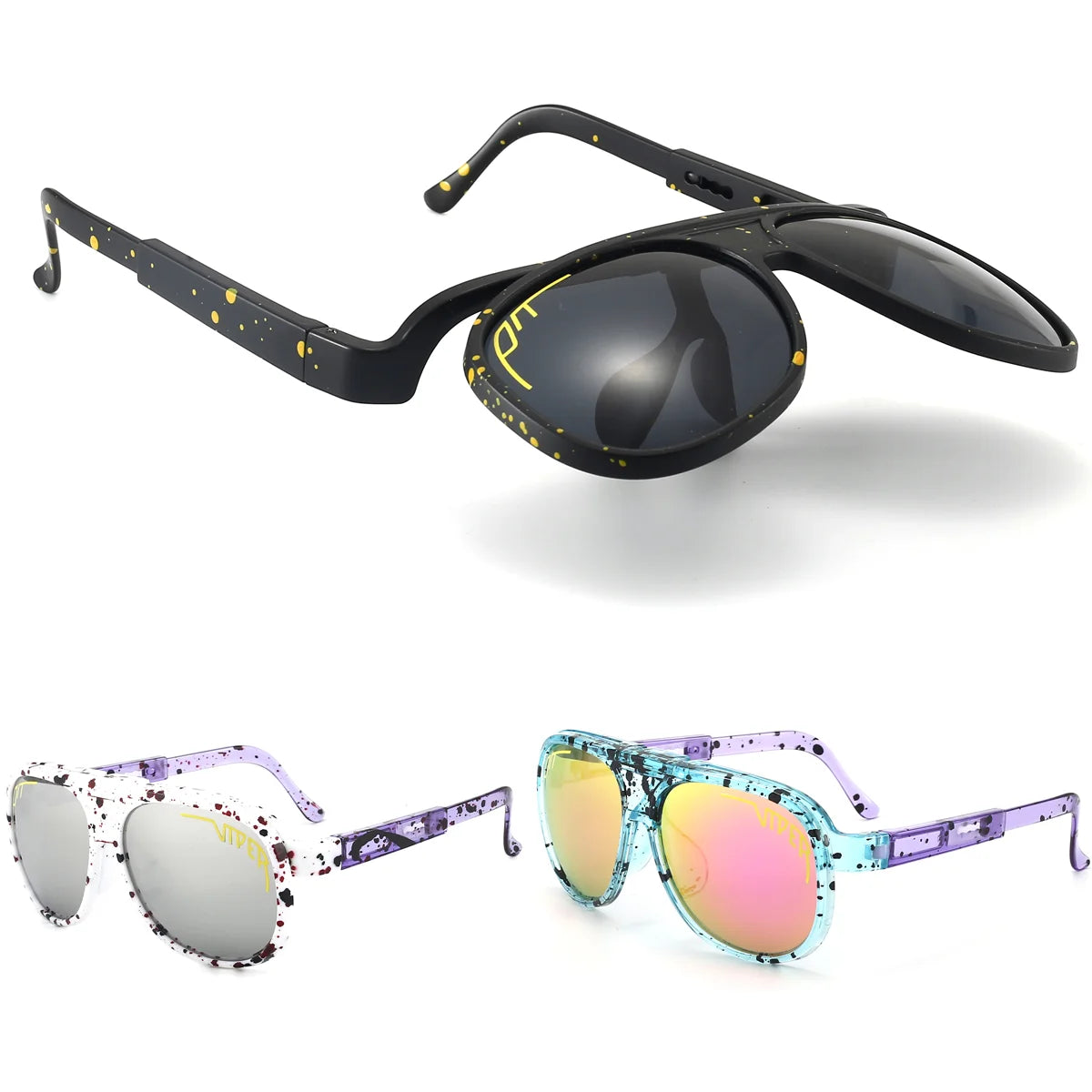 Retro Flip-Up Pit Viper Cycling Sunglasses — UV400 Vintage Steampunk Eyewear for Men & Women