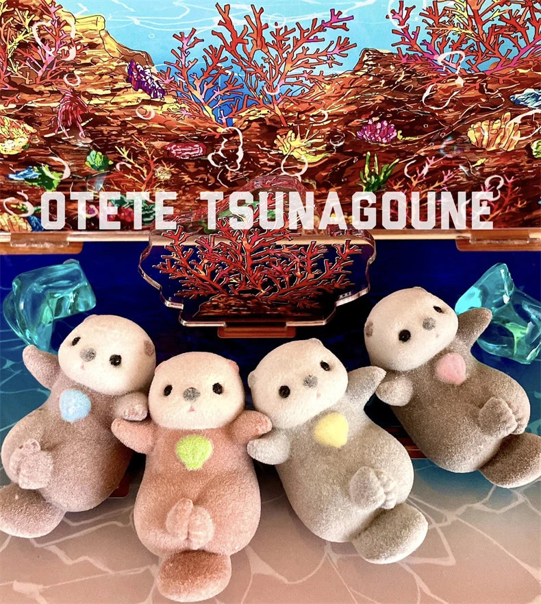 Genuine YELL Gashapon Capsule Toy – Kawaii Flocking Otter Figures for Kids, Desk & Collectible Decor
