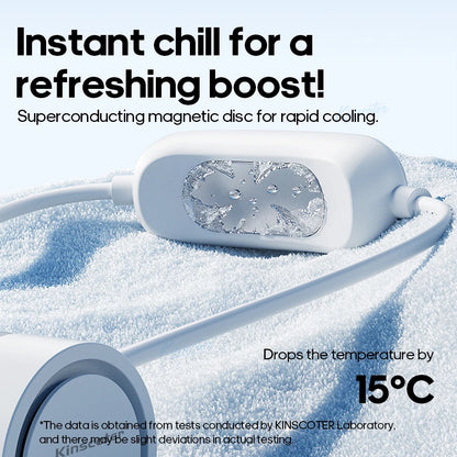 Portable Personal Neck Fan – 3-Speed Cooling with Cold Compress, Dual 800mAh Battery Mini Electric Fan for Outdoor Travel & Sports