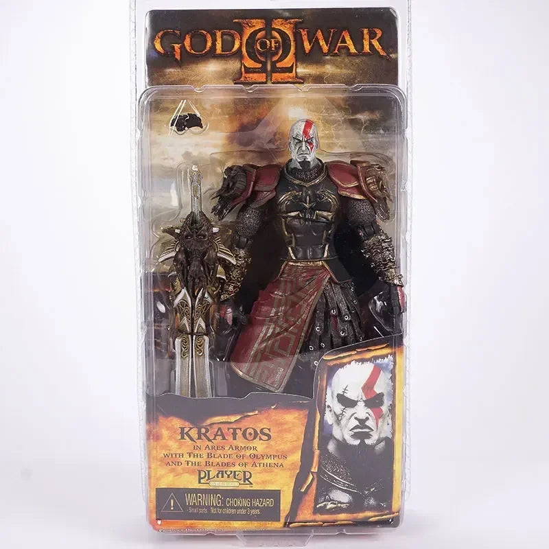 NECA God of War II Kratos 7-Inch Action Figure in Ares Armor with Blades - Classic Video Game Collectible Toy