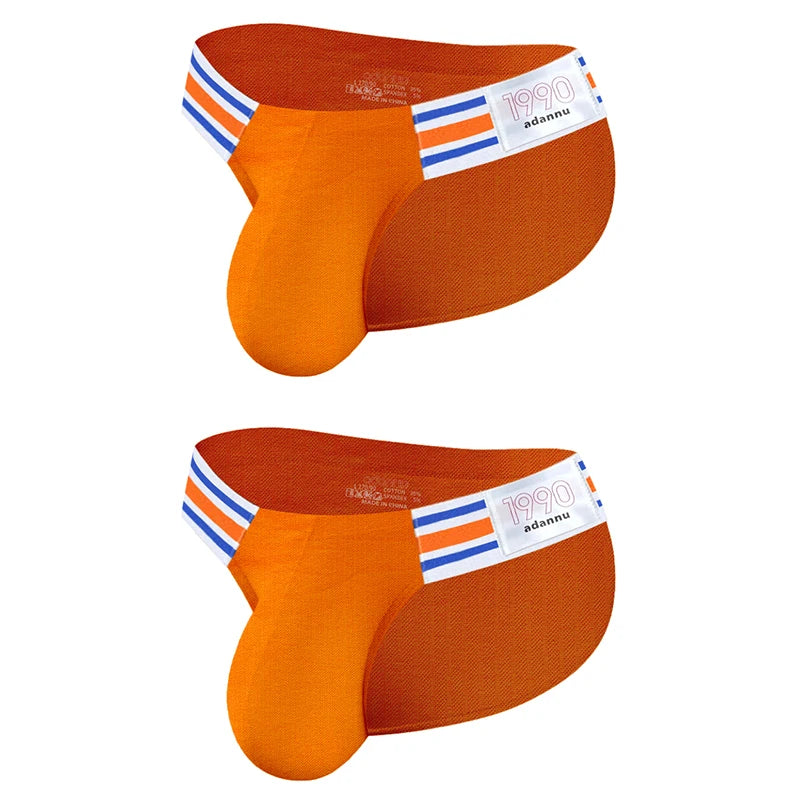 Men’s Breathable Brief Underwear 1/2/3/4PCS – High Fork Triangle Design with Striped Elastic Waistband Comfort Fit