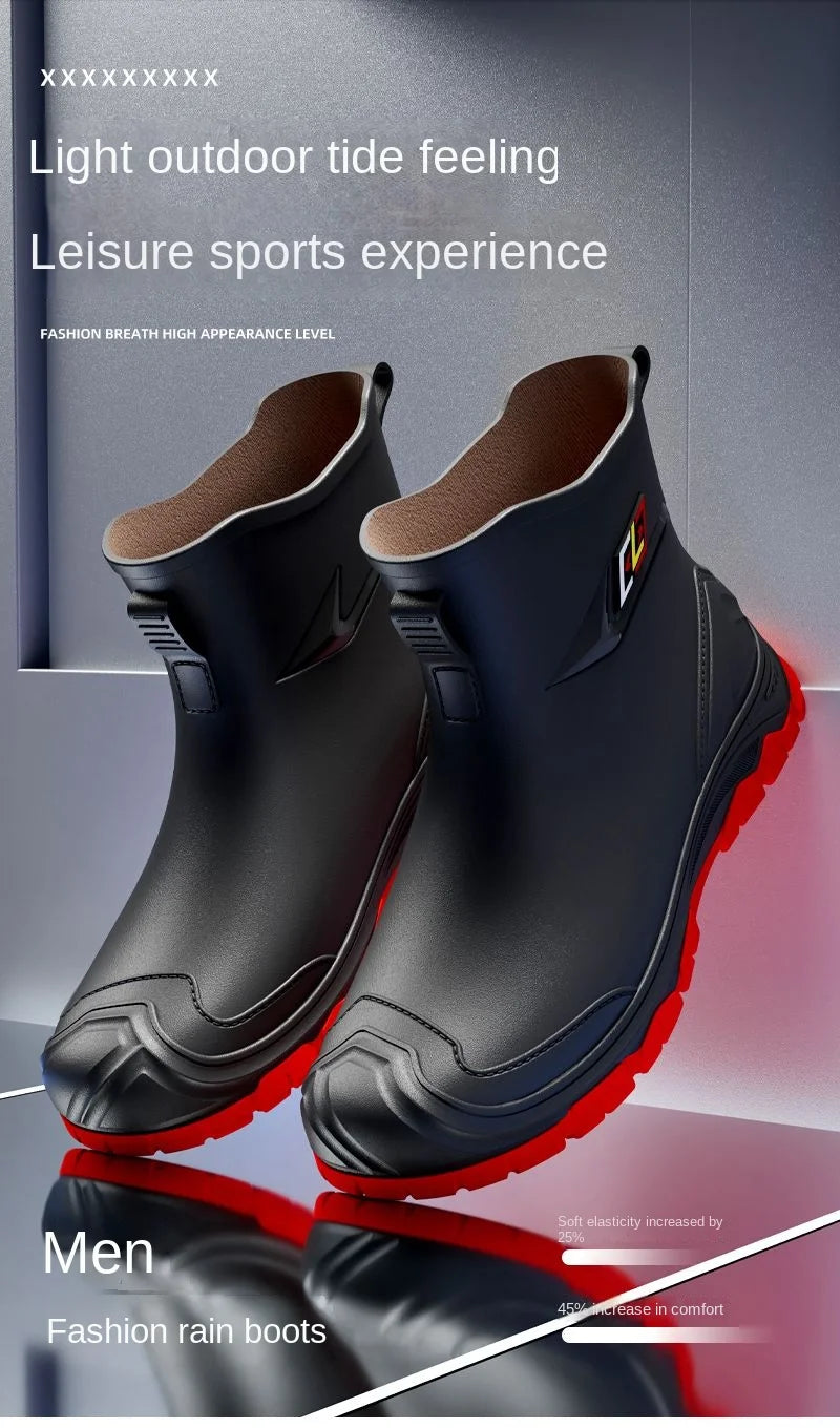 2024 Men's Waterproof Water Boots — Non-Slip Rubber Work Shoes for Outdoor Rain, Camping & Fishing