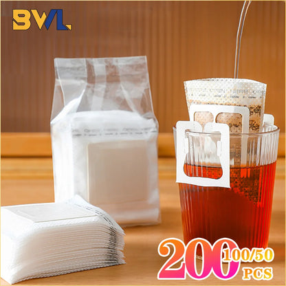 Biodegradable Disposable Coffee Filter Bags – Fast Flow Drip Brewing Paper Filters for Coffee & Tea, Travel & Home Use