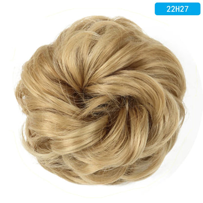 AZQUEEN Messy Bun Hair Extension – Synthetic Curly Wave Chignon Scrunchie, Elastic Band Updo Hairpiece for Women