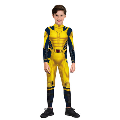 Wolverine Deadpool Cosplay Jumpsuit - Superhero Zentai Bodysuit for Kids & Adults, Halloween Party Costume