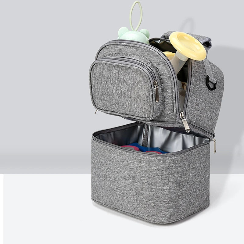 Folding Large-Capacity Breast Milk Storage Backpack – Portable Crib Bed, Mommy Outing Bag with Insulation for Baby