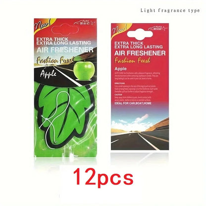 3-60PCS Car Air Fresheners — Natural Scented Tea Paper, Vanilla Fragrance, Leaf-Shaped Auto Interior Accessories