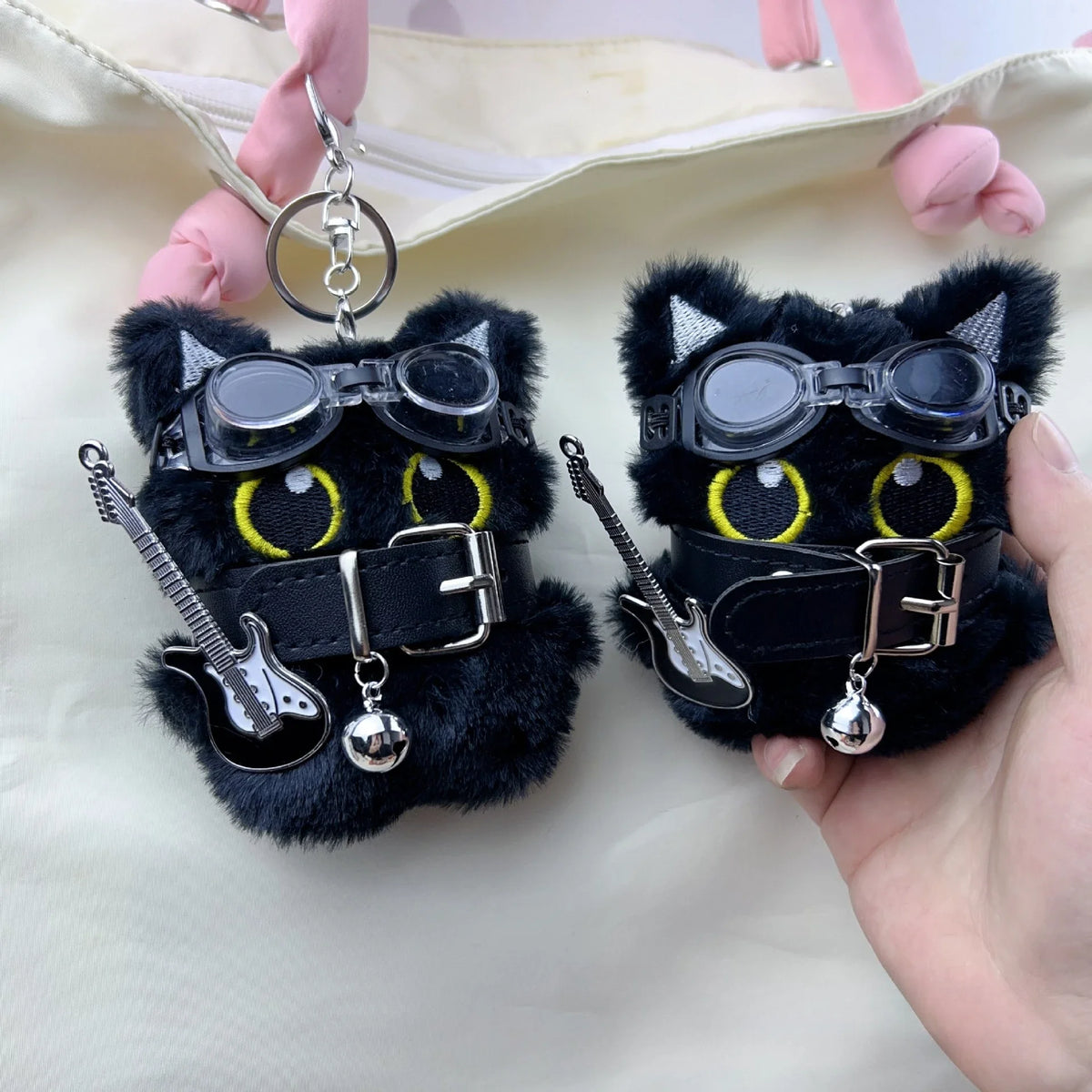 Black Cat Keychain - Cute Big-Eye Punk Style Bag Charm Gift