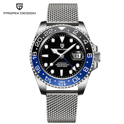 PAGANI DESIGN V3 GMT Men’s Luxury 40mm Automatic Mechanical Watch – Sapphire Crystal Stainless Steel Waterproof