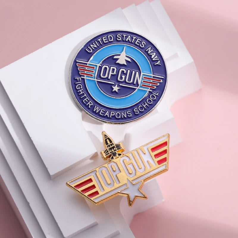 Top Gun Navy Fighter Weapons School Enamel Pin – Vintage Metal Badge for Backpack, Clothes, Jewelry & Shirt Collar