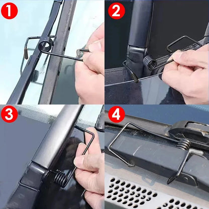 2PCS Car Wiper Booster Springs - Universal Rubber Alloy Windshield Wiper Arm Protectors