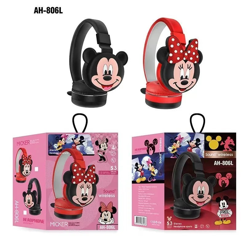 Disney Cartoon Earphones – Foldable HIFI Sound Mickey & Minnie Headphones with Microphone