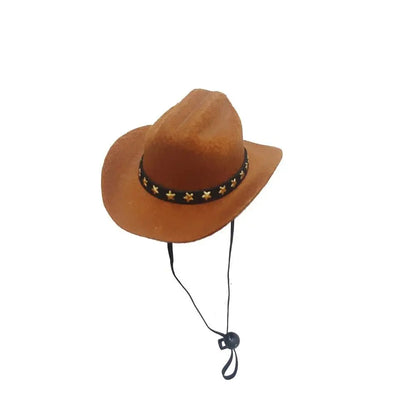 Adjustable Pet Cowboy Hat - Funny Outdoor Summer Dog & Cat Headwear Accessory