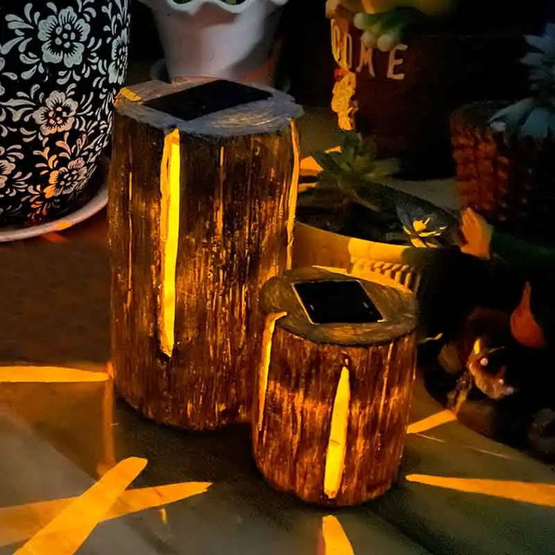 Tree Stump Solar Garden Light - Automatic Outdoor Courtyard Decorative Lamp