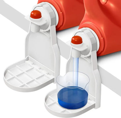 2-Pack Laundry Detergent & Fabric Softener Organizer | Universal White Soap Dish Accessories with Drip Collector Cup Holder | Spill-Proof Rack