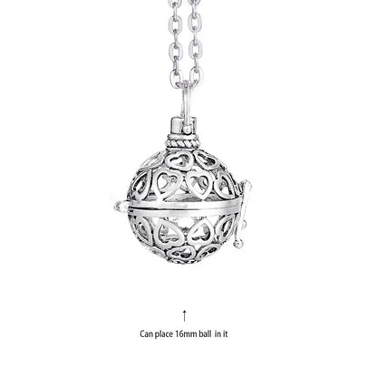 Vintage Mexico Angel Ball Chime Necklace – Antique Locket Aromatherapy Essential Oil Diffuser