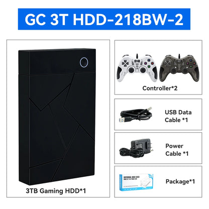 3TB Portable Gaming HDD – 17,300+ AAA/3D/Retro Games for PS4/PS3/PS2/Switch/Wii with LaunchBox/Retrobat/Playnite