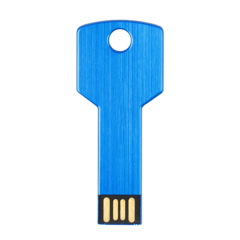64GB Metal Key-Shaped USB Flash Drive – High-Speed U Disk, Real Capacity Storage (Black/Silver)