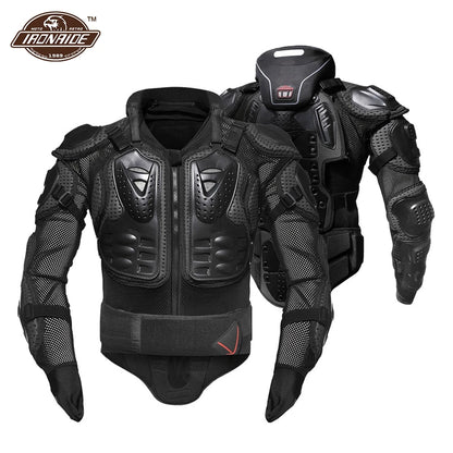 Motorcycle Jacket with Full Body Armor Set – Chest Armor Suit for Motocross Racing & Protective Moto Gear, Sizes S-5XL