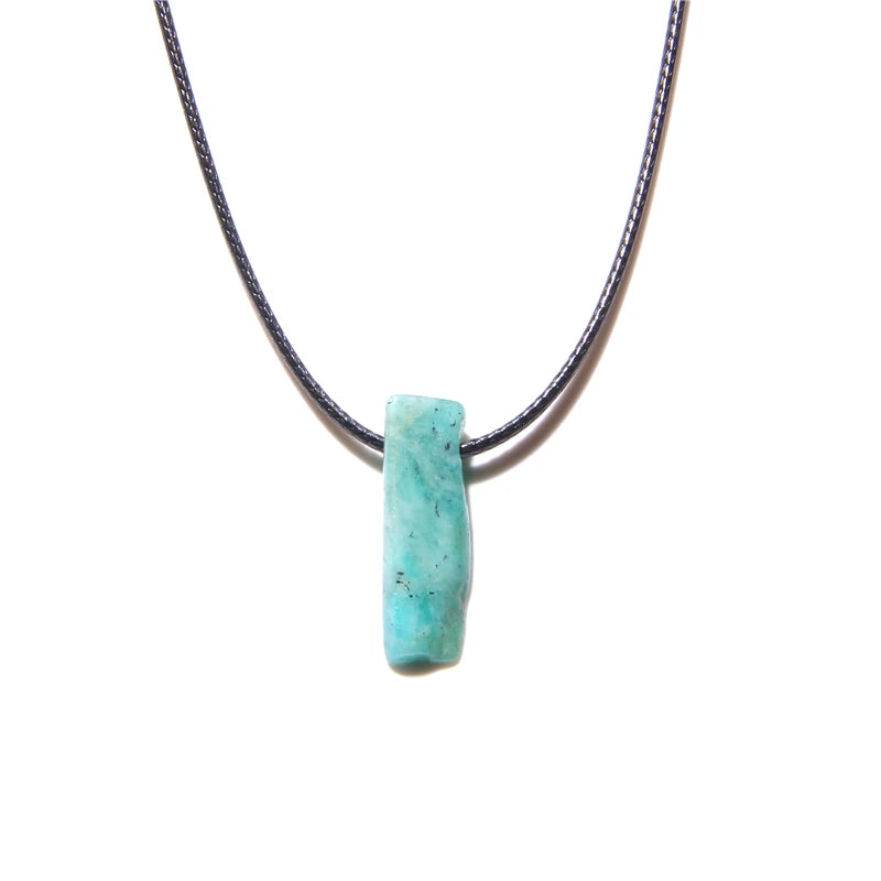 Men's Vintage Rectangle Obsidian Pendant Necklace – Natural Tiger Eye & Labradorite Gem, Leather Rope Braid Healing Jewelry