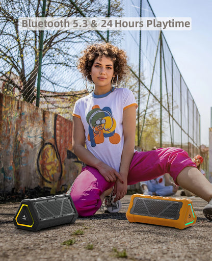 MLOVE P3 40W Bluetooth Speaker – Outdoor, IPX7 Waterproof, Stereo Sound, Bluetooth 5.3, RGB Lights, Micro SD Slot