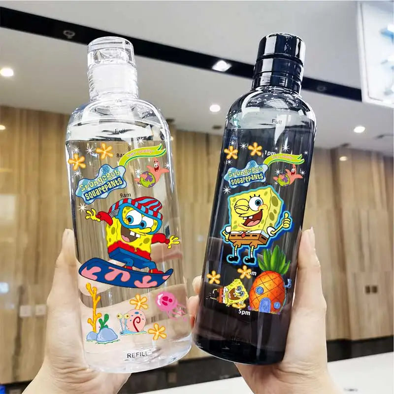 SpongeBob Graduated Water Cup - 500ml/750ml BPA-Free Plastic Bottle