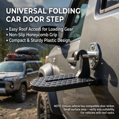 Foldable Car Door Step - Universal Roof Rack Accessory with Latch Hook for Safe Roof Access and Vehicle Maintenance