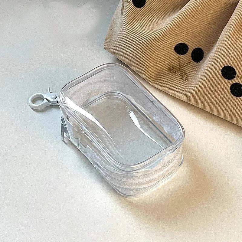 Jewelry Organizer Storage Box – Transparent Plastic Pouch with Keychain, Cute Doll Bag & Dustproof Case Mystery Box