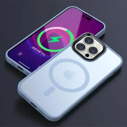 Matte Translucent Frosted iPhone Case - Magnetic MagSafe Shockproof Cover for iPhone 15, 14, 13, 12 & 11 Pro Max