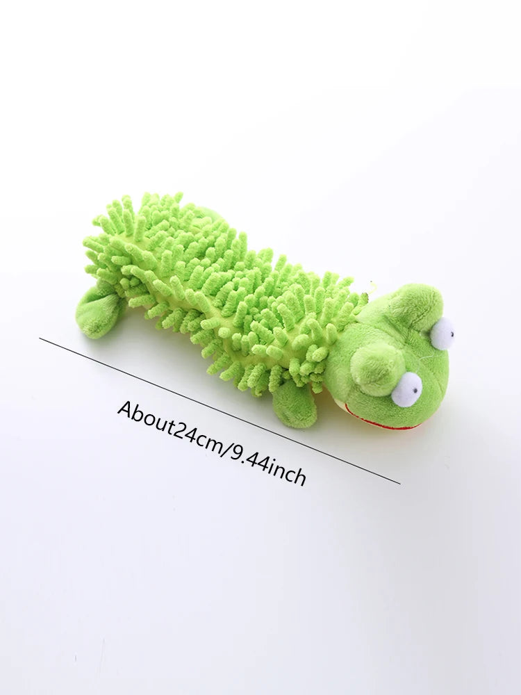 Plush Squeaky Dog Toy - Frog and Hippo Chew Toy for Teething and Teeth Cleaning