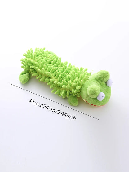 Plush Squeaky Dog Toy - Frog and Hippo Chew Toy for Teething and Teeth Cleaning