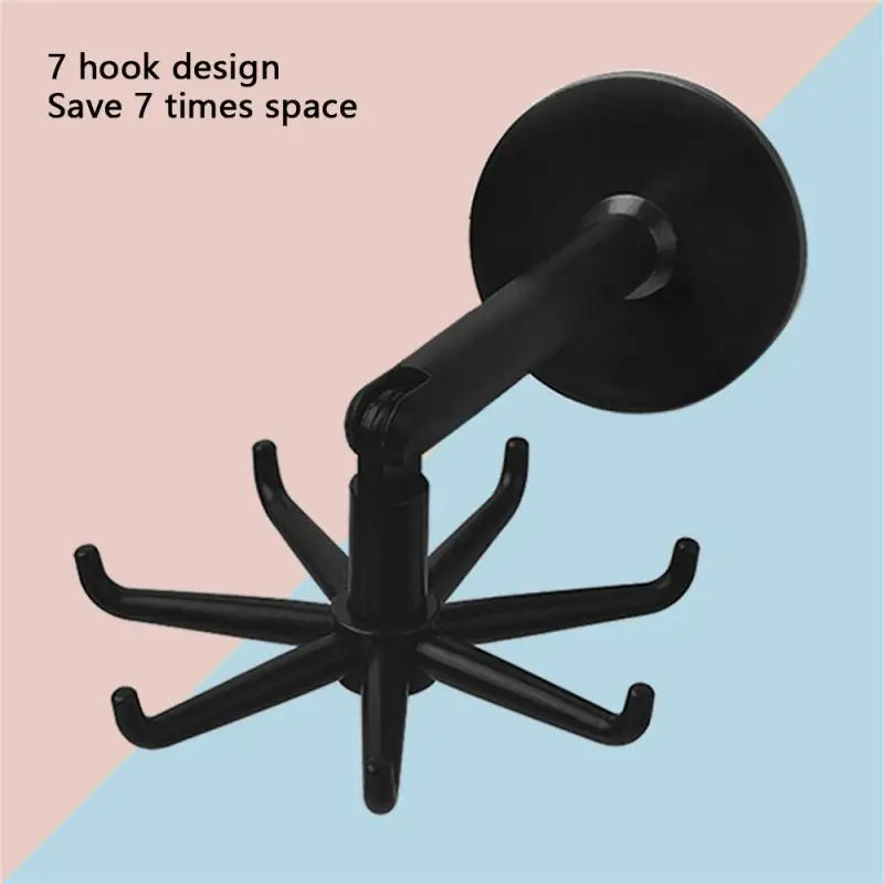Kitchen 7-Claw Rotatable Hook Rack – 360° Multi-Purpose Spoon & Utensil Hanger, Storage Organizer Accessories