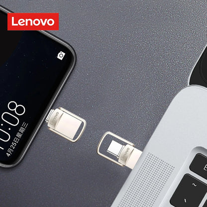 Original Lenovo 2TB USB 3.1 Pendrive – Metal 2-in-1 OTG Flash Drive for Phone & Computer (128GB, 512GB, 1TB, 2TB)