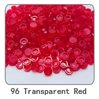 1000Pcs 1x1 Round Building Blocks Set - 52 Color DIY Creative Educational Bricks Compatible with 98138 Toy Kits for Kids