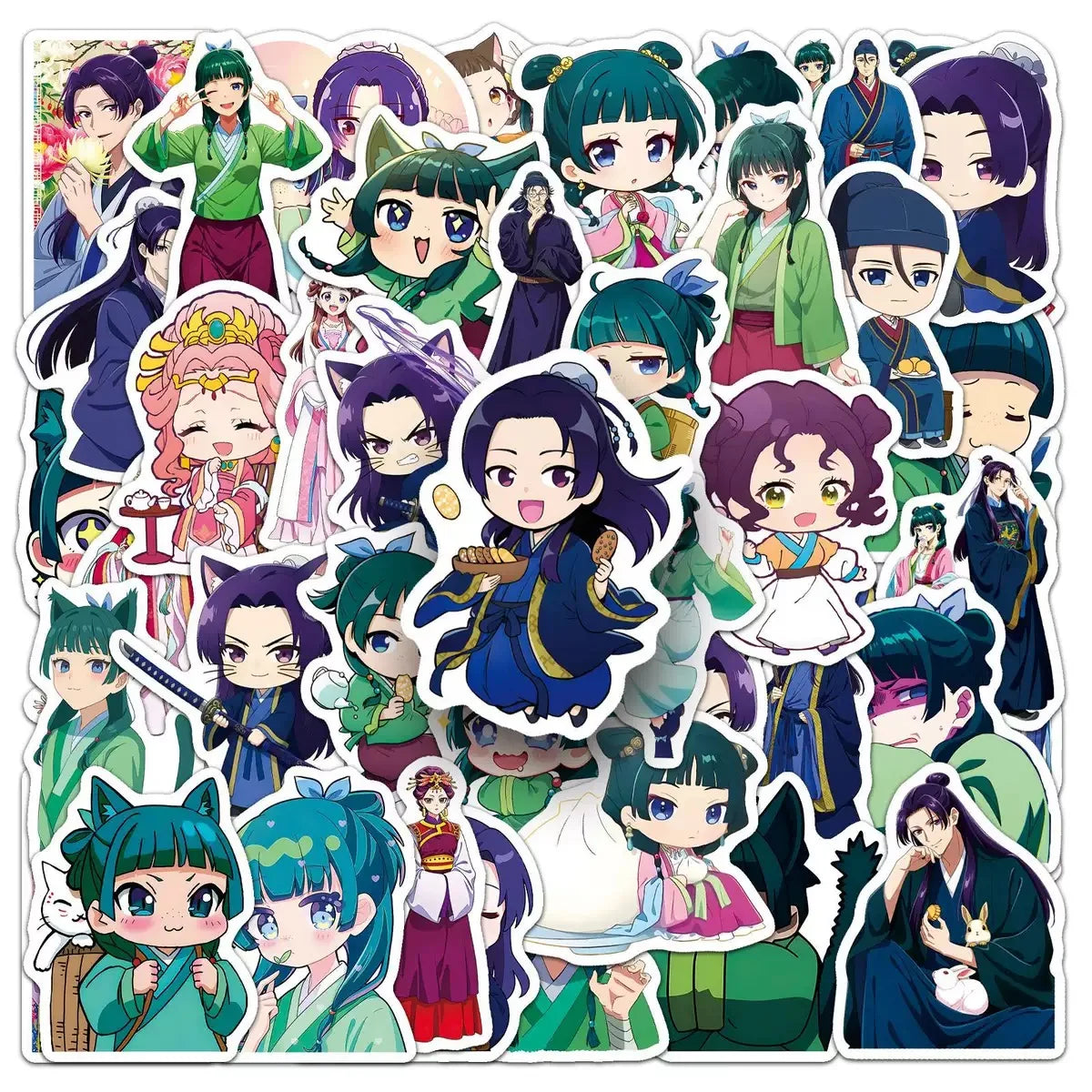 The Apothecary Diaries Anime Stickers 50PCS - Cartoon Graffiti Decals for Laptops, Phones, Guitars, Bikes & More