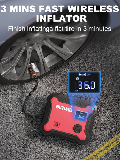 Buture 5-in-1 Car Jump Starter - 26800mAh Portable Battery Booster with Air Compressor & Tire Inflator