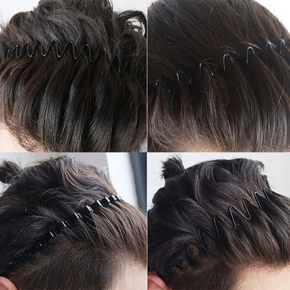 5mm Width Metal Iron Headband - Unisex Black Wave Hair Head Hoop Band - Fashion Sport Hairband Accessories