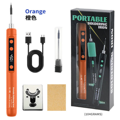 LF USB Soldering Iron 8W – 3-Level Adjustable Temperature Rechargeable Lithium Battery Welding Kit for DIY Electronics & Home Repair Soldering Set