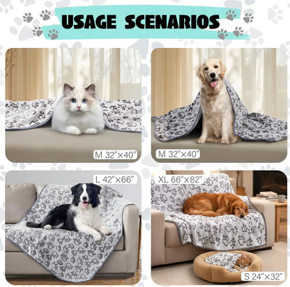 Premium Soft Pet Blanket - Washable Indoor Dog & Cat Throw for Small Medium Large Puppies