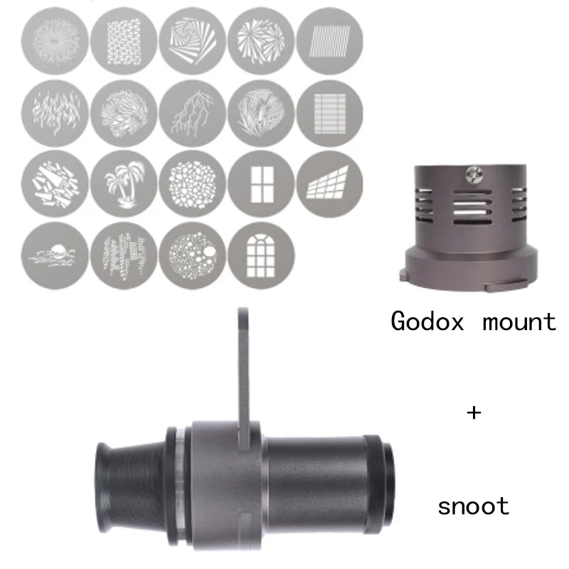 Mini Snoot Projection Attachment - Compatible with Zhiyun, Ulanzi & Godox Mounts