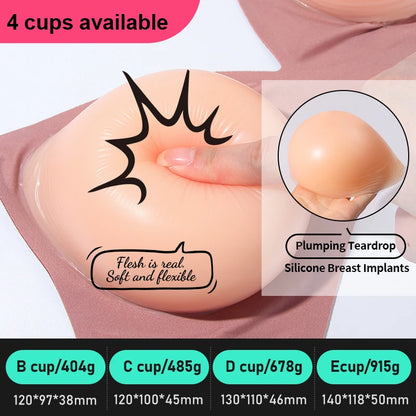 LERVANLA Silicone Fake Chest Pads – Small to Super Large Female Breast Enhancer for Underwear & Display